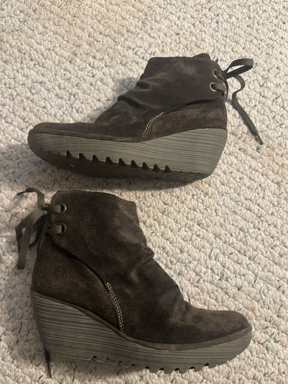 Fly London Suede Wedge Ankle Boots